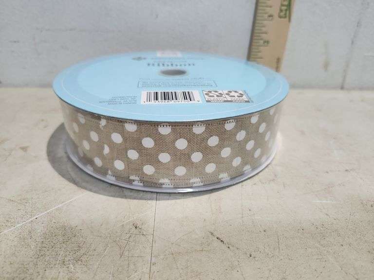 50 Yards X 1.5" Wired Edge Ribbon Polka Dot