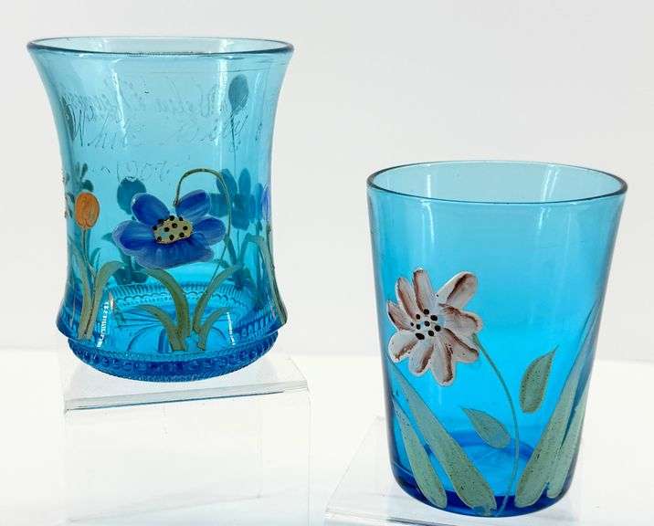 Antique Hand Painted Souvenir Tumblers