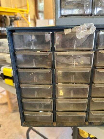 Two Metal and Plastic Drawer Organizers with Contents