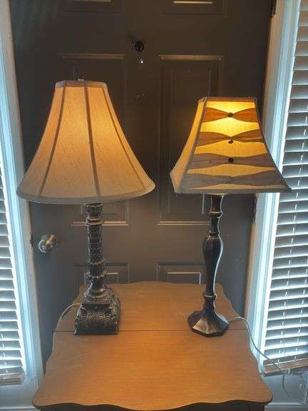 2 Stick Lamps w/Shades