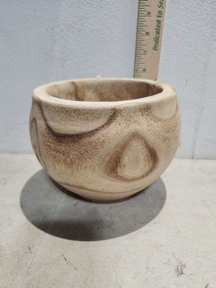 Hand Carved Wooden Bowl 5.5" X 7.5" X 7.5"