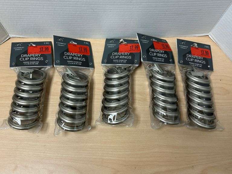5 Packs Cambria Craft Clip Rings – Brushed Nickel, 7pc Each