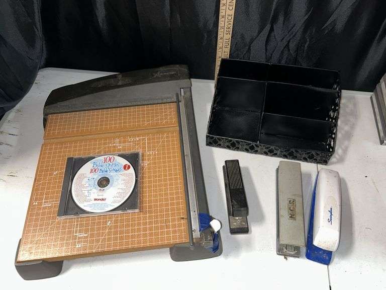 Paper Cutter Needs Handle Repair, Staplers, & Organizer