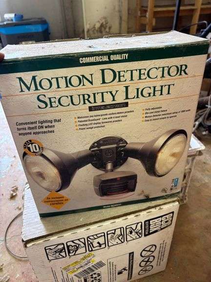 Motion Detector Light, Wire Spool, and Extension Cords Lot