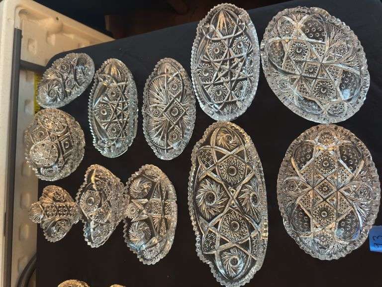 Vintage Crystal Cut Glass Bowels (11 pieces)