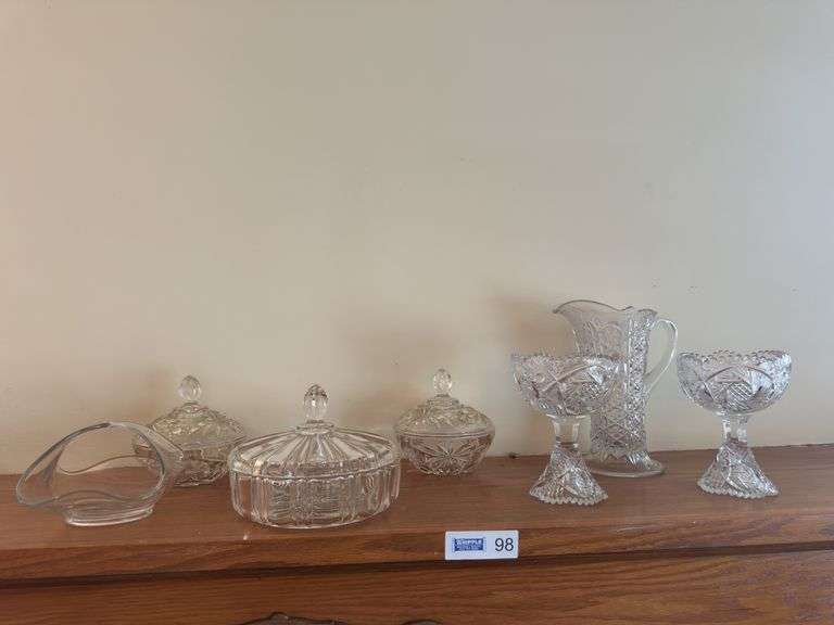 Vintage Crystal Glass Job Lot (7 pieces)