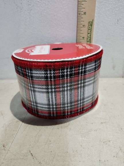 30Ft X 3.5" Plaid Wired Ribbon