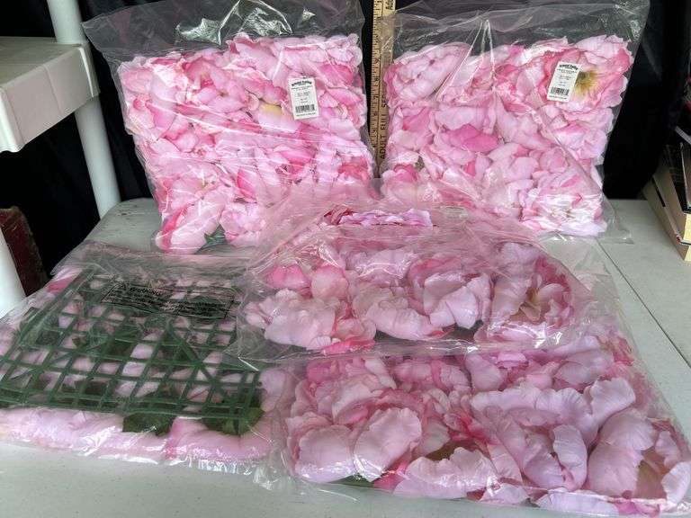 5 New  Pink Peony Floral Mats Each 12"X12"