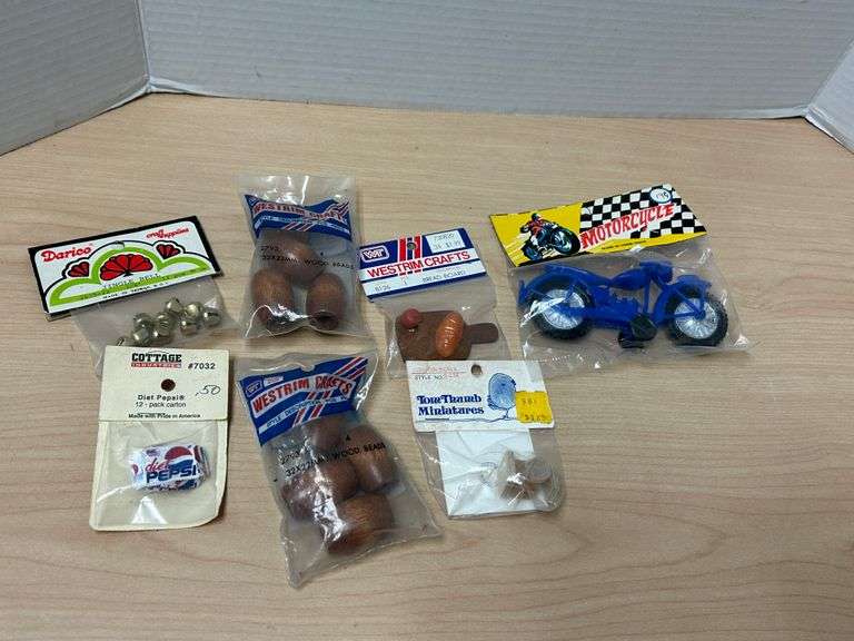 Assorted Vintage Miniatures & Craft Supplies – 8 Sealed Items