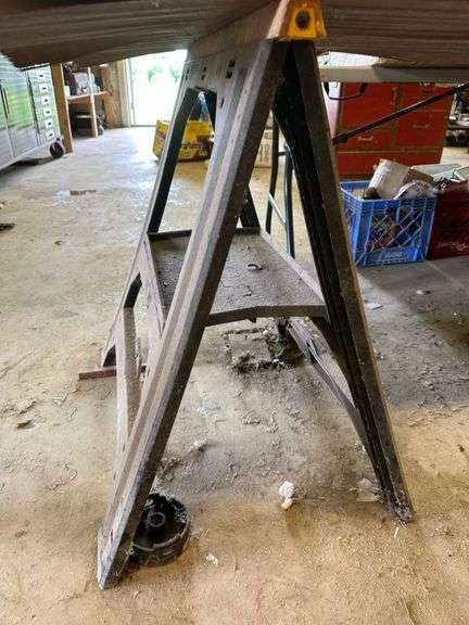 Metal Industrial Sawhorse or Workbench Frame in Used Condition