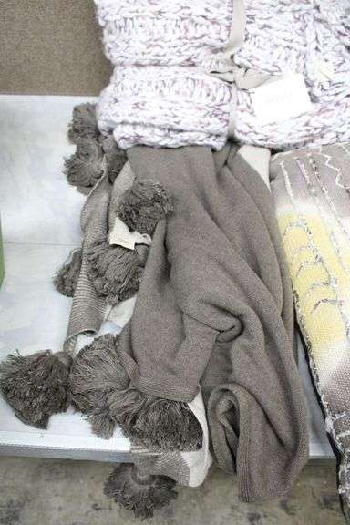 Arhaus Home Textile Items Including Pillows, Sheets, and Throws