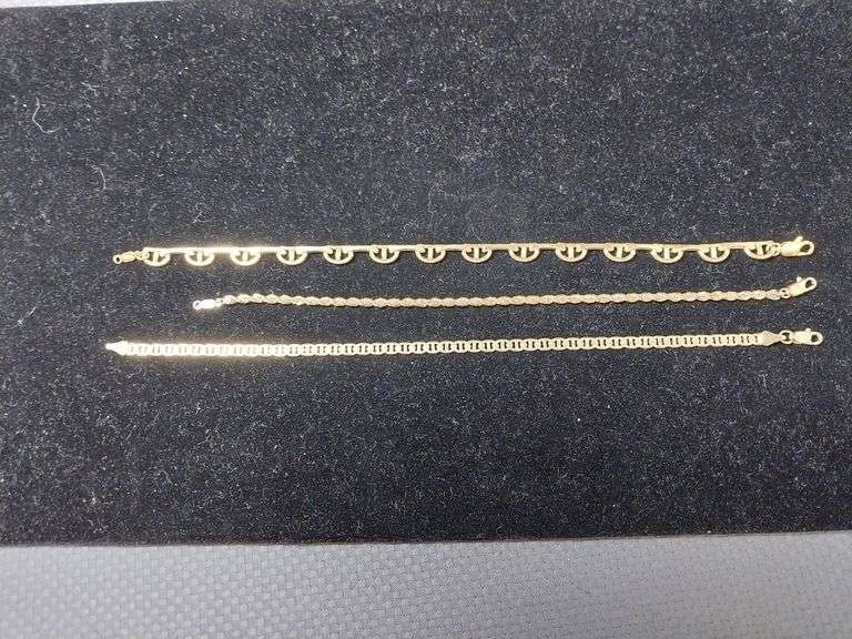 Three Gold-Tone Bracelets – All Marked 24KGL