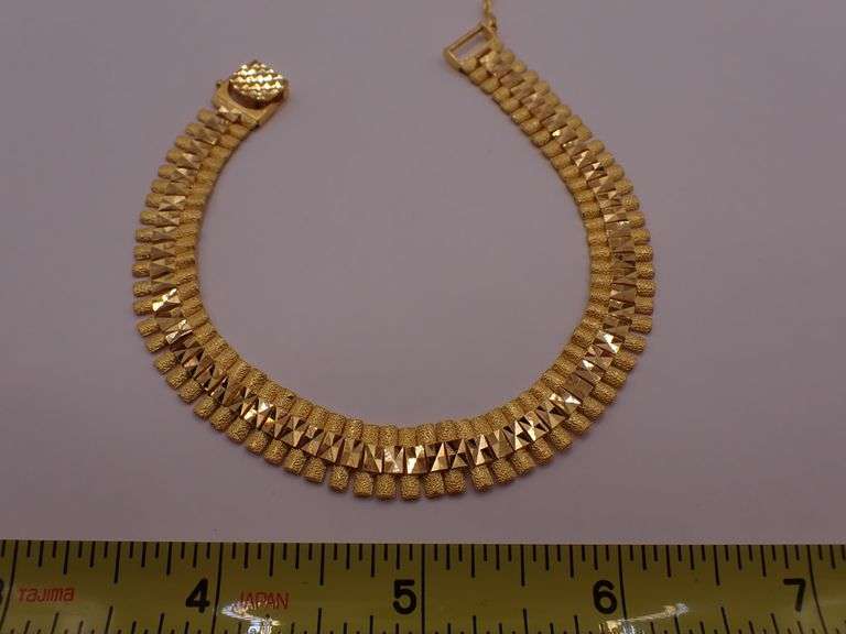Modern Wide Intricate 22K GOLD Men's Bracelet 20.79g