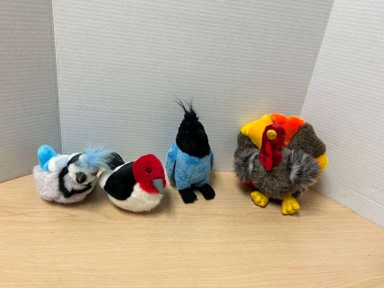 Beanies: Plush Bird and Turkey Figurines – Set of 4