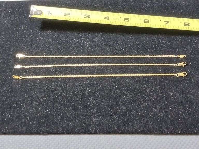Three Gold-Tone ChainsBracelets – All Marked