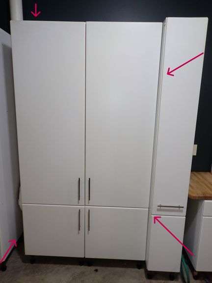 Allmilmo W. German Kitchen Cabinet - White Double 4 Door Pantry Storage Organizer