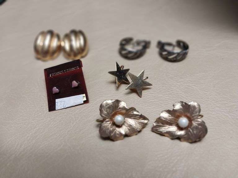 Variety of Vintage Earrings – 3 Clip-On, 3 Pierced
