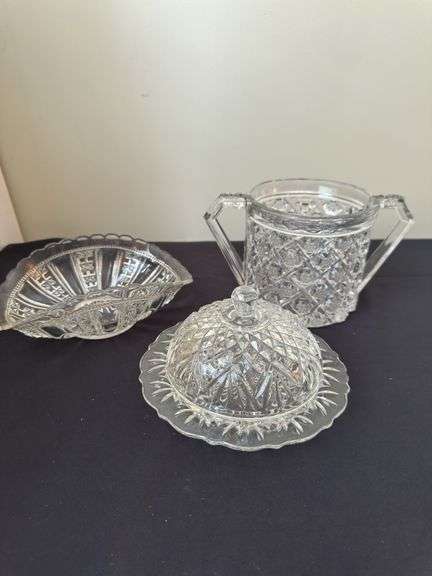 Vintage Crystal Cut Glass (3 pieces)