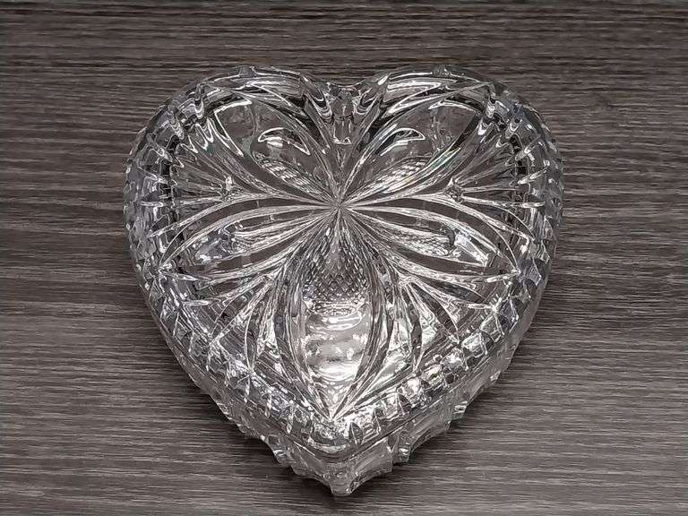 Heart-shaped trinket box - Could be from the French Brand Cristal d'Arques.