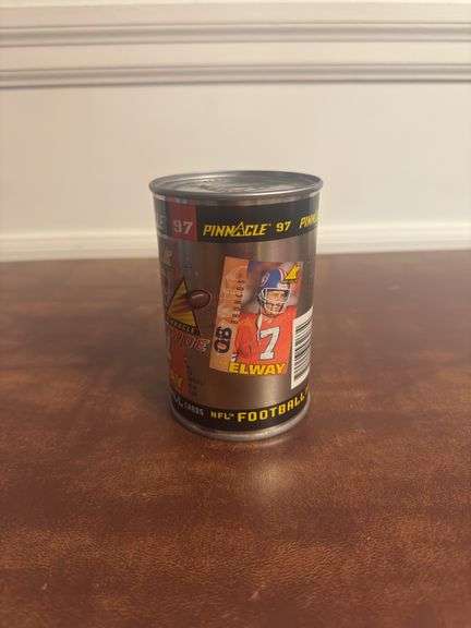 Bronco John Elway Pinnacle 97 Football Card in a can ( 10 cards per can)