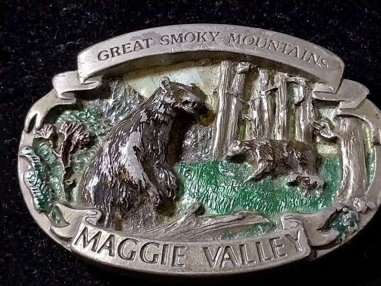 1986 Maggie Valley Great Smoky Mountains Belt Buckle by C+J Inc.