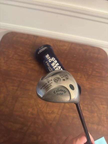 Callaway Golf Hawk Eye Titanium Driver Pro Series 9.5 Club with Fuzzy Cover