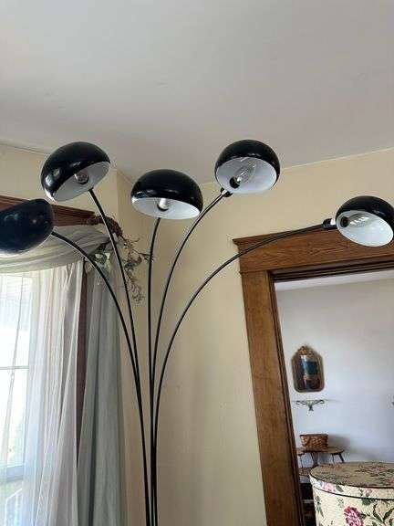 Five-Arm Black Arc Floor Lamp