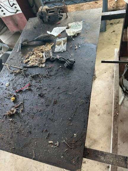 Metal Workbench with Drawer and Tools