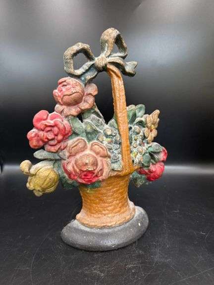 Vintage Painted Cast Iron Doorstop