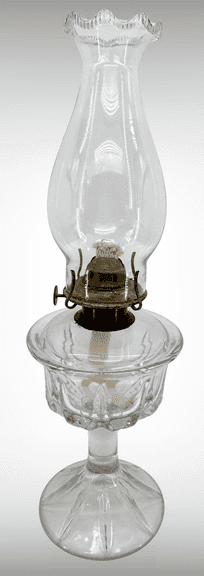 Antique P & A Mfg. Co. Waterbury Conn 8 Panel Oil Kerosene Lamp with Eagle Burner