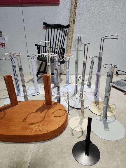 Assorted Doll Stands May Have Some Missing Pieces, Doll Chair Is Missing Parts Also
