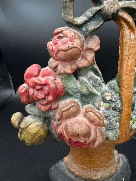 Vintage Painted Cast Iron Doorstop