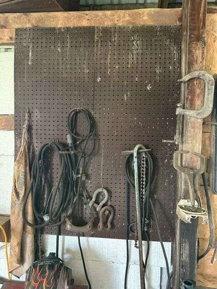 Tools and Accessories on Pegboard Display