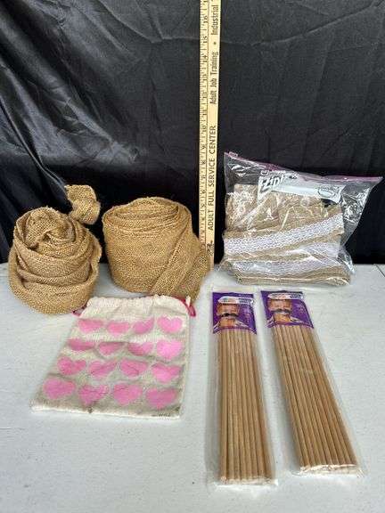 Assorted Burlap Ribbon, Skewer Sticks, Etc.