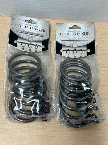2 Packs Cambria Premier Clip Rings – Oil Rubbed Bronze & Graphite, 7pc Each