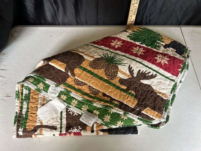 Throw Size Quilted Bear Blanket