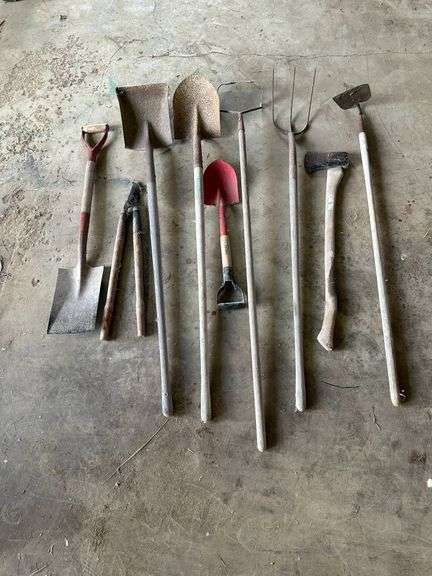 Nine Various Garden Tools