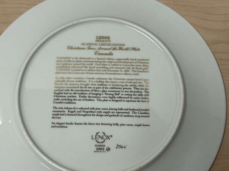 Lenox Annual Limited Edition Christmas Plates – 2001 & 2002