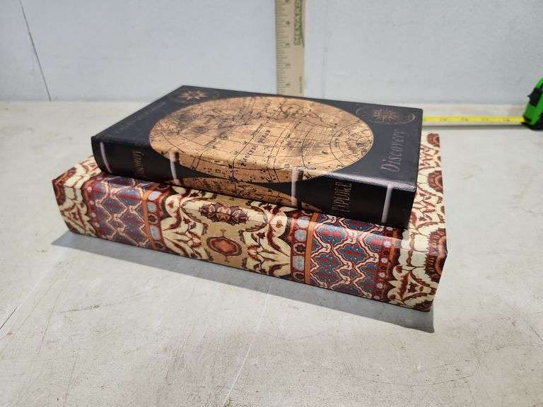 2 Magnetic Close Hide-A-Way Book Boxes Largest Is 10.25'' X 6.5'' X 1.75''