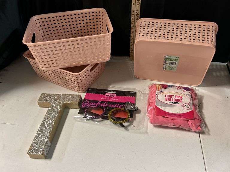 3 Baskets, Pink Balloons, Etc.