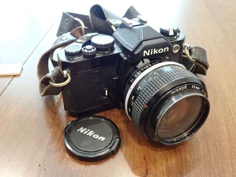 CLEAN OPERATIONAL Nikon FM 35mm SLR Camera with Nikkor 55mm 1:1.12 Lens