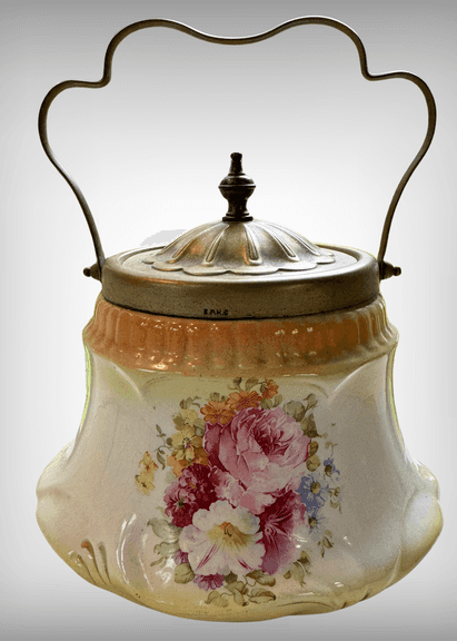 Beautiful Antique Porcelain Biscuit Jar