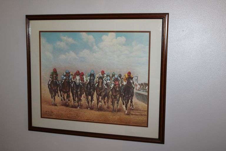 Framed Horse Racing Print