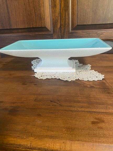 Mid-Century Blue and White Compote