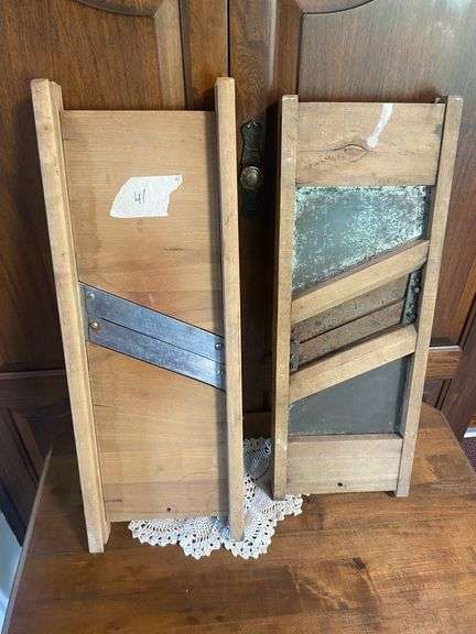 Pair of Vintage Wooden Mandoline Slicers