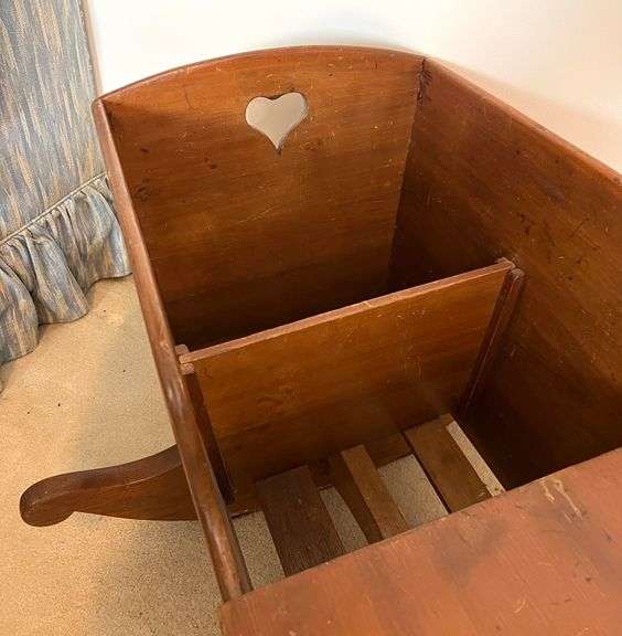 VTG Wooden Rocking Crib Box - Auction Ohio