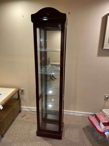 Cherry Display Cabinet with Glass Shelves