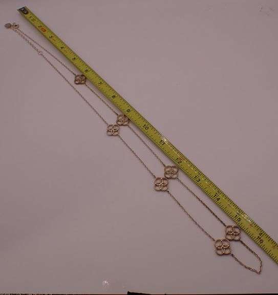 Talbots Long .925 Sterling Silver Floral Medallion Flower Chain 33.5" Necklace 19.23g