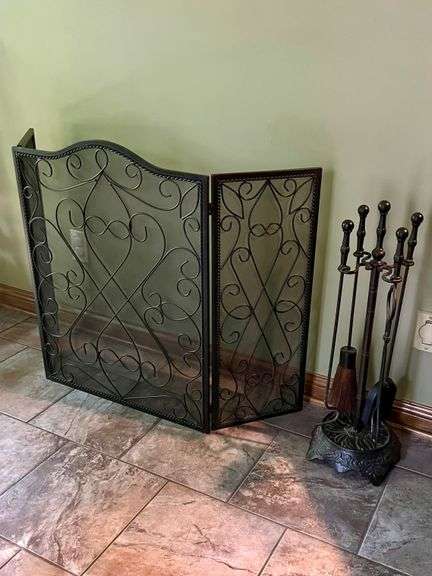 Southern Living Fireplace Screen & Tools