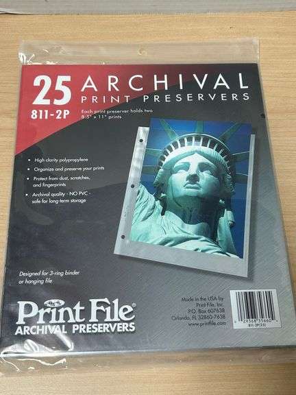 25 Count Print File 811-2P Archival Print Preservers – Sealed Package